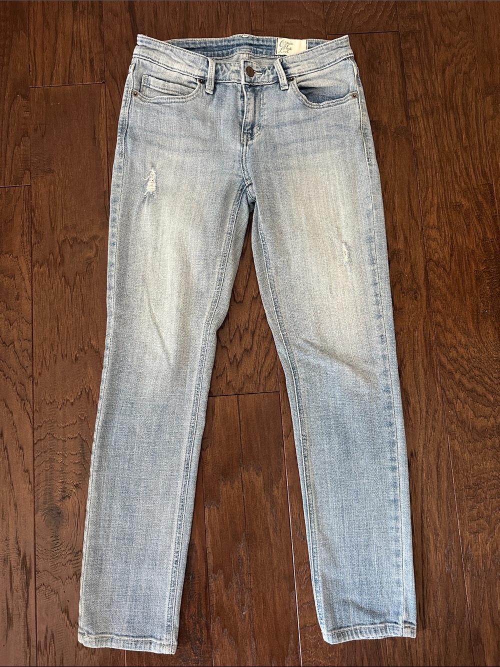 Light Blue Skinny Jeans for Women - Faded Stretch Denim